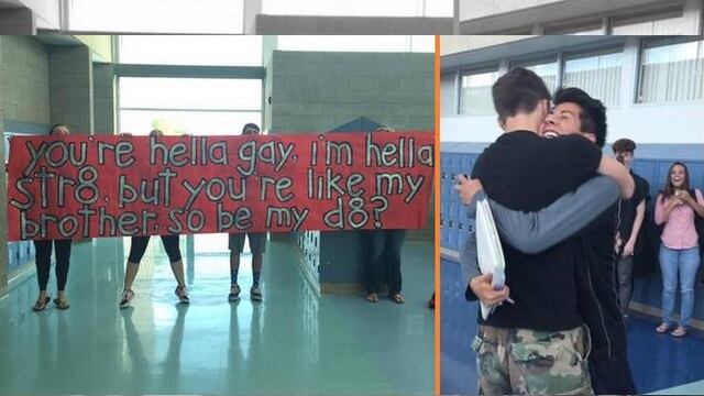 Sorprende a su mejor amigo gay invitándolo al baile de graduación