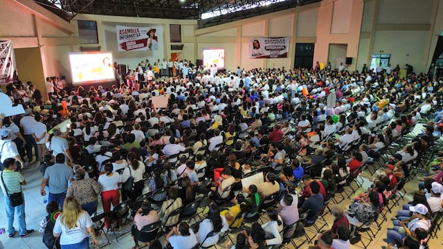 Esthela Damián encabeza Asamblea en Defensa de la Soberanía Nacional en Chilpancingo.