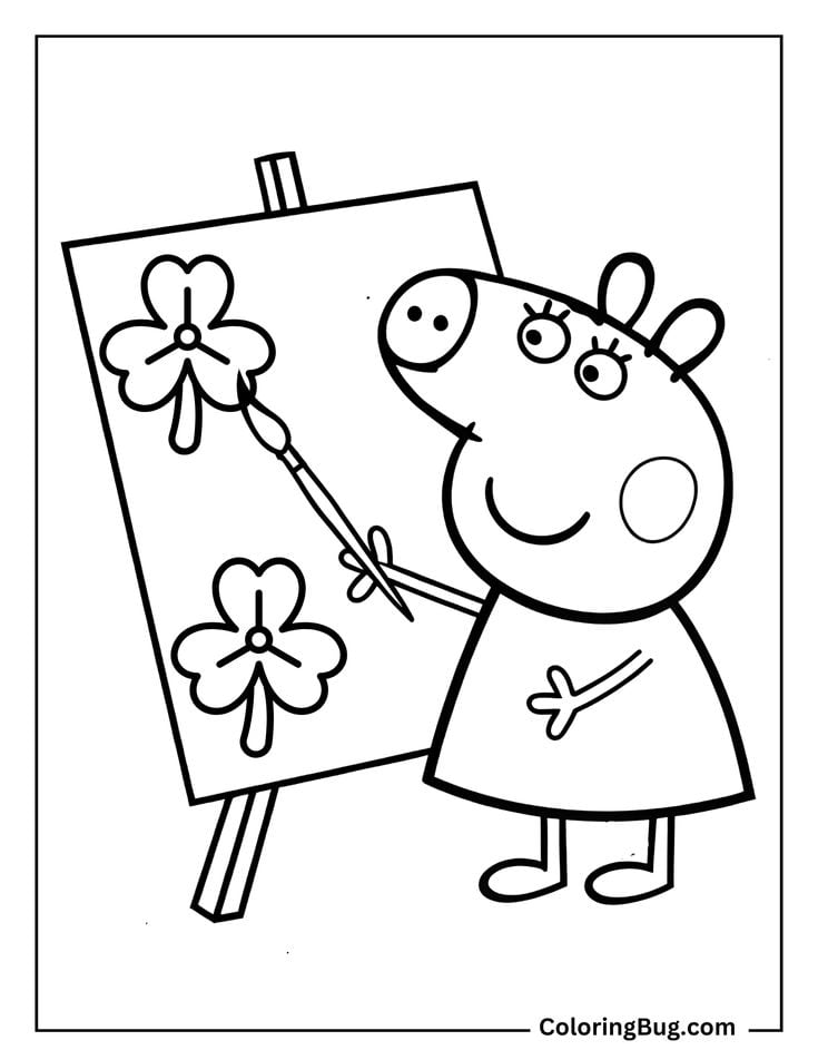 Dibujos de Peppa Pig haciendo manualidades