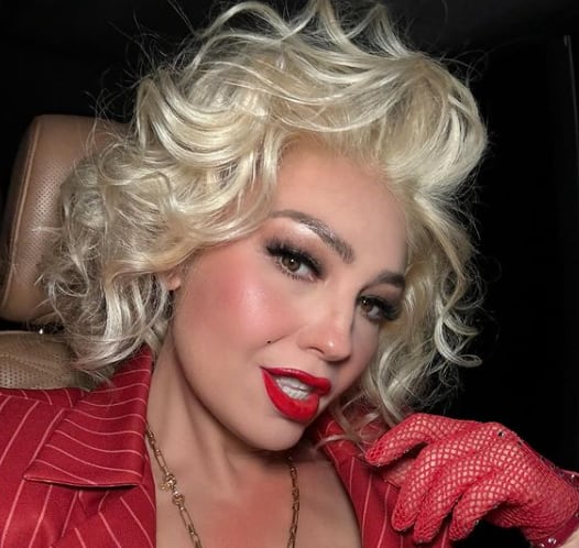 Thalía se viste como Madonna para ir a su concierto en Nueva York