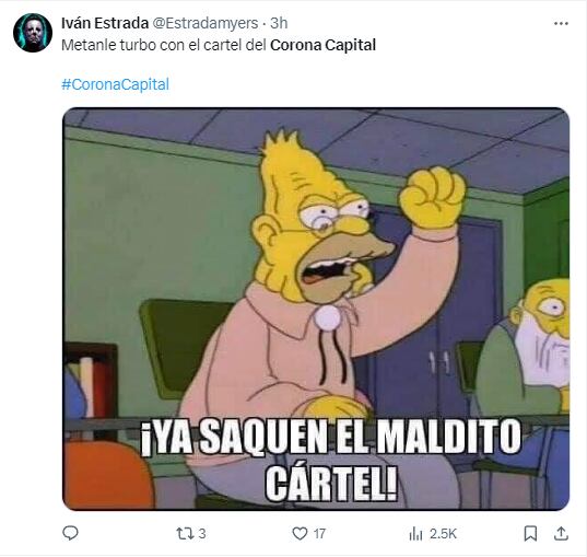 Memes por el cartel del Corona Capital 2024