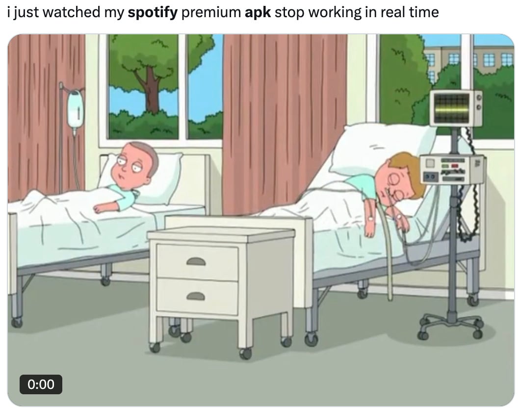 Usarios reaccionan a la caída de Spotify Premium APK con memes