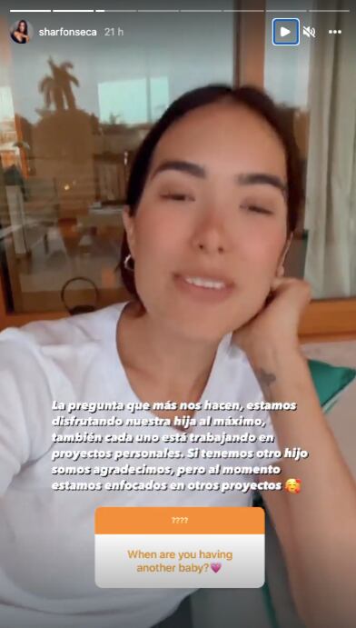 Sharon Fonseca no planea volver a embarazarse