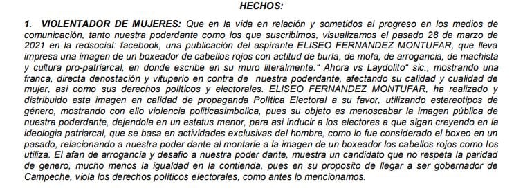 Abogados de Layda Sansores reclaman violencia de género