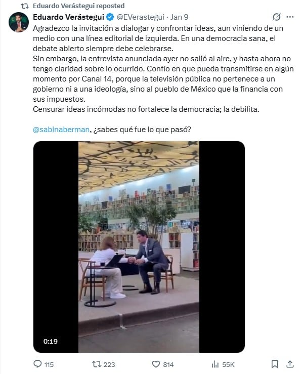 Entrevista Sabina Berman con Eduardo Verástegui