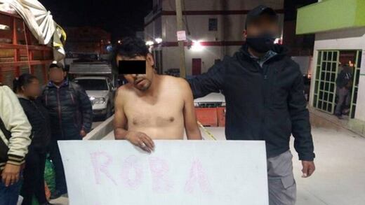 Puebla: Detienen y exhiben a presunto ladrón en Central de Abasto