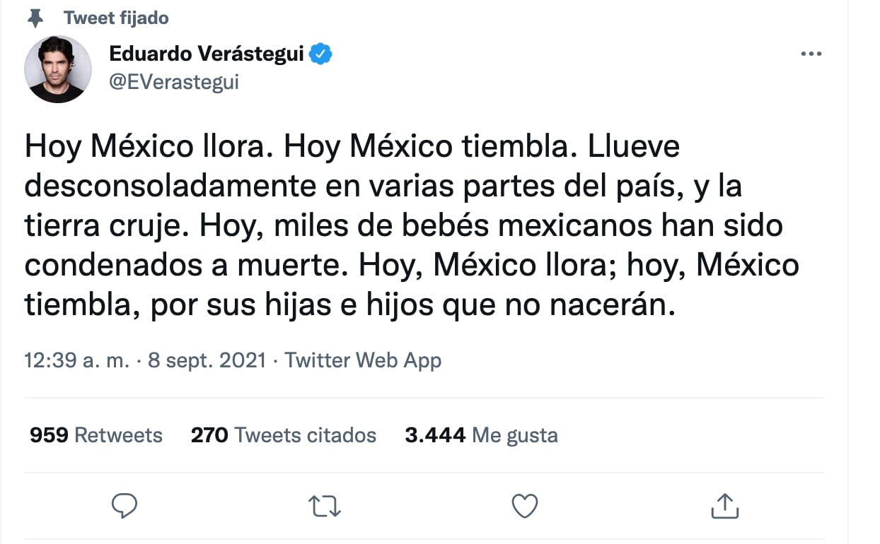 Eduardo Verástegui opina sobre el aborto