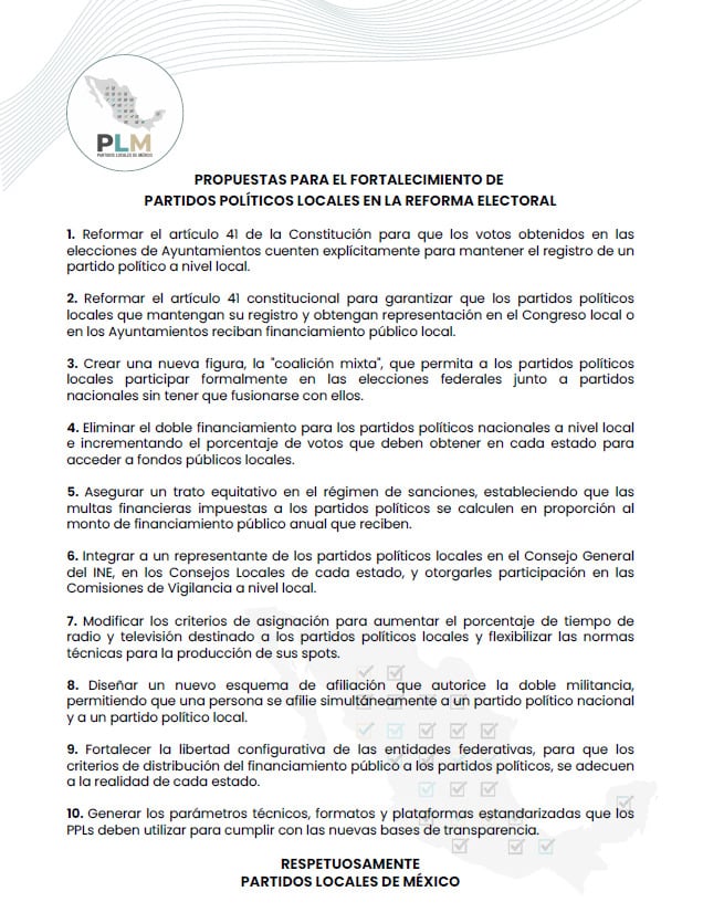 Propuestas de reforma electoral