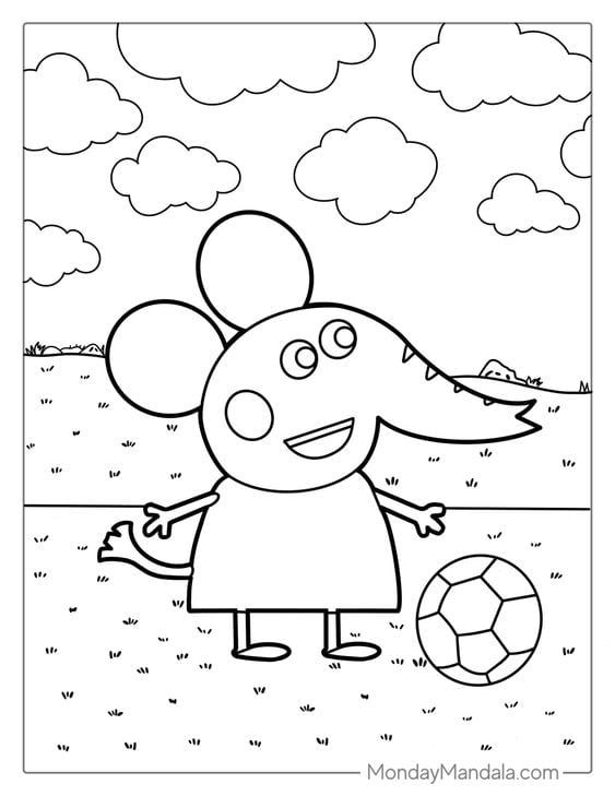 Dibujos de Peppa Pig y Emilia la elefanta para colorear