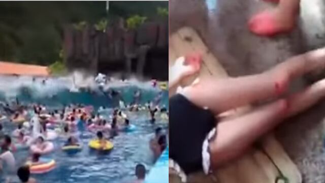 Tsunami en alberca deja casi 50 heridos