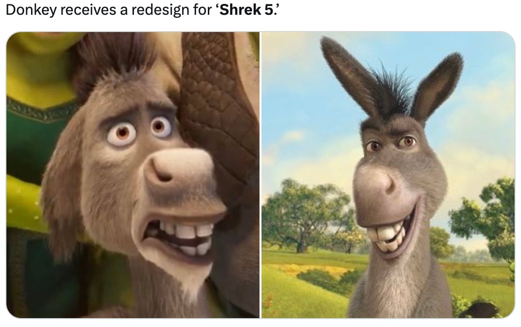 Usuarios se quejan del rediseño de Shrek 5 con memes