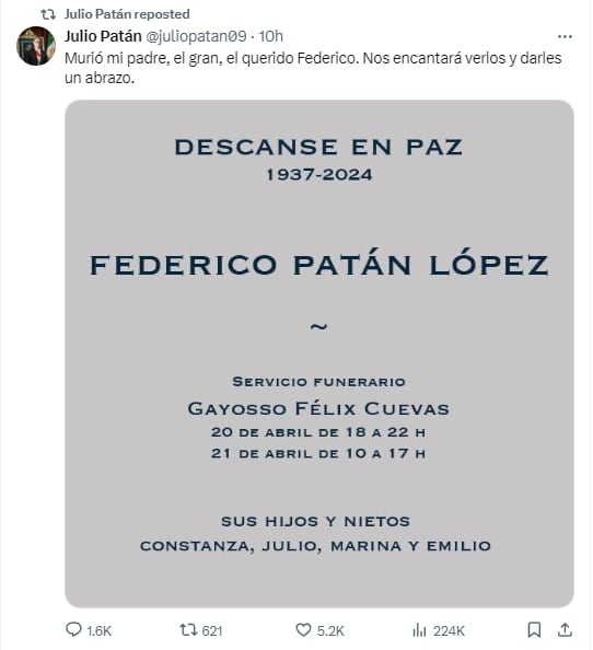 Mensaje de Julio Patán
