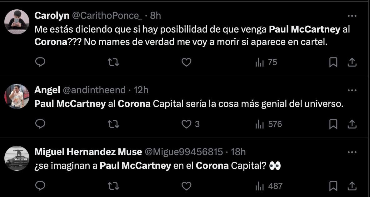 ¿Paul McCartney en Corona Capital 2024? El cantante formaría parte del cartel del festival