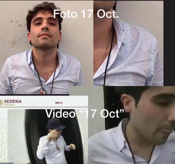 El comparativo entre el video y las fotos filtradas de Ovidio Guzmán.