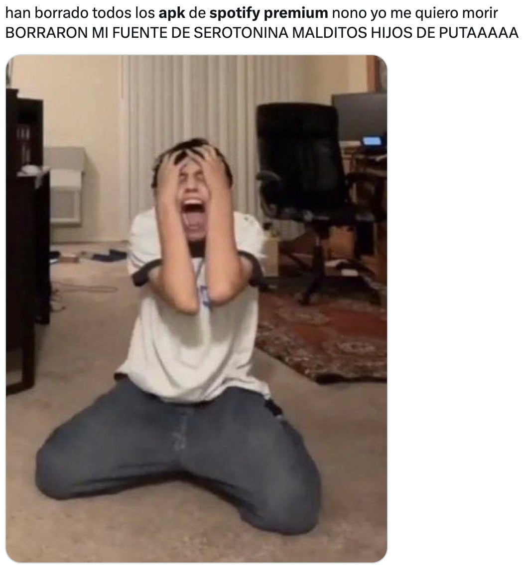Memes de la caída de Spotify Premium APK