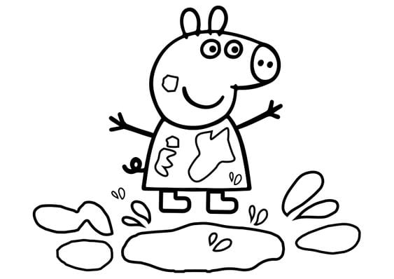 Dibujos de Peppa Pig otoño para colorear