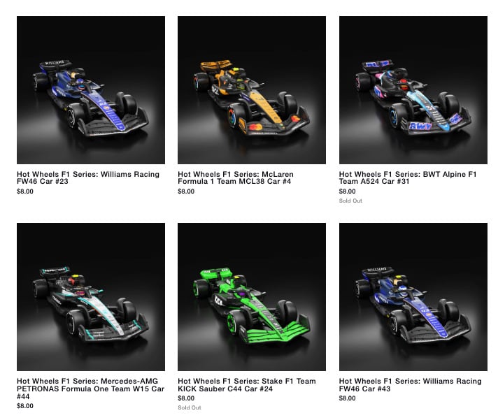 La colección Hot Wheels F1 y su precio