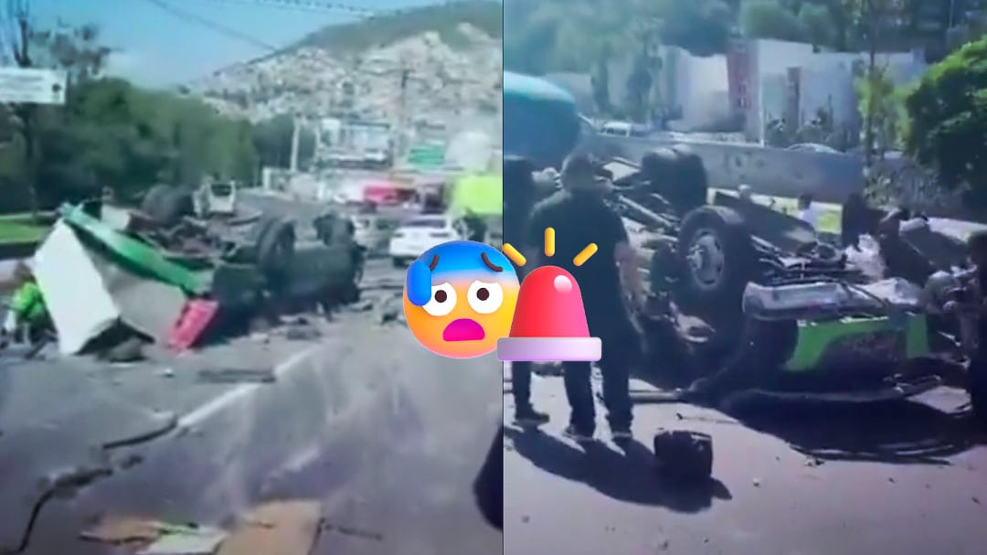 Accidente en la México-Pachuca: microbús vuelca y deja lesionados en Tlalnepantla