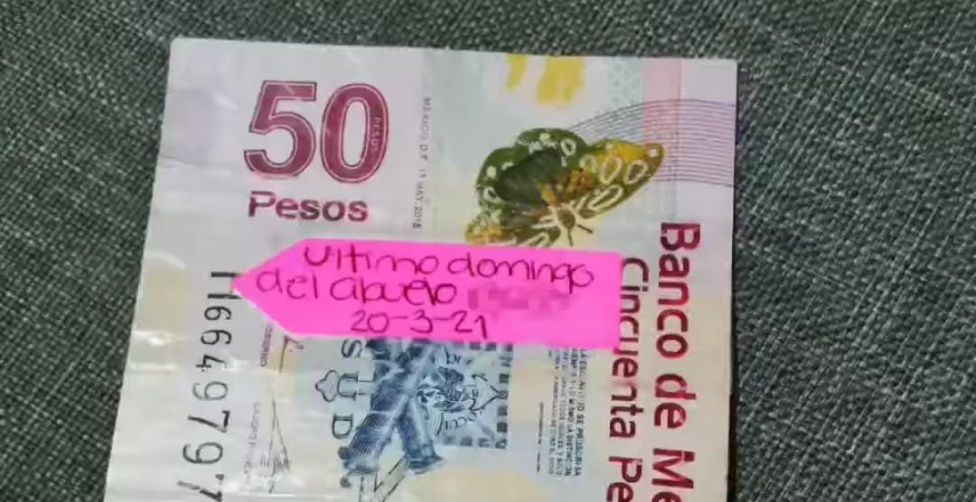 Billete de 50 pesos perdido