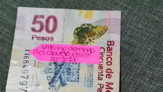 Billete de 50 pesos perdido