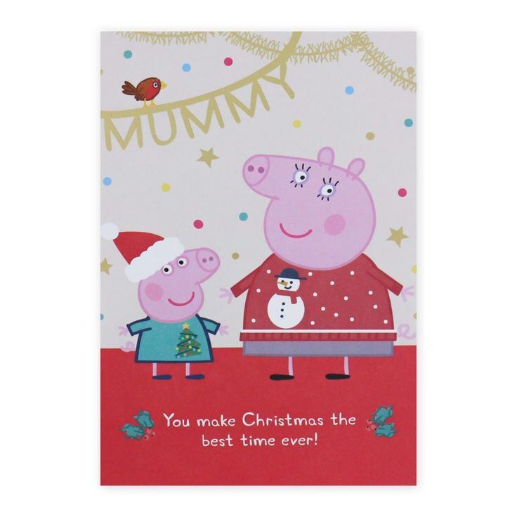 Tarjetas navideñas de Peppa Pig para imprimir y regalar en Navidad