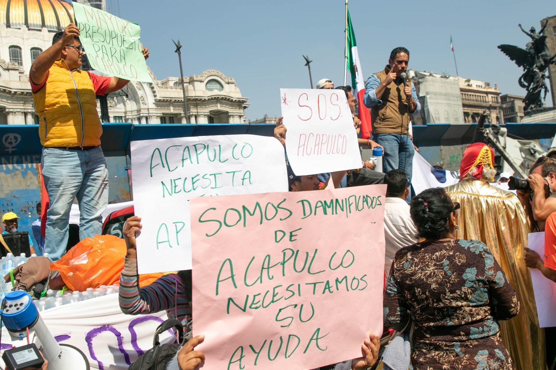 La caravana de Acapulco instalará campamentos en Reforma y Revolución en caso de que su demanda a incluir el fondo para Guerrero no entre en el Presupuesto 2024.