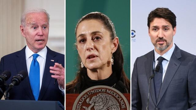 Claudia Sheinbaum da bienvenida a Joe Biden y Justin Trudeau