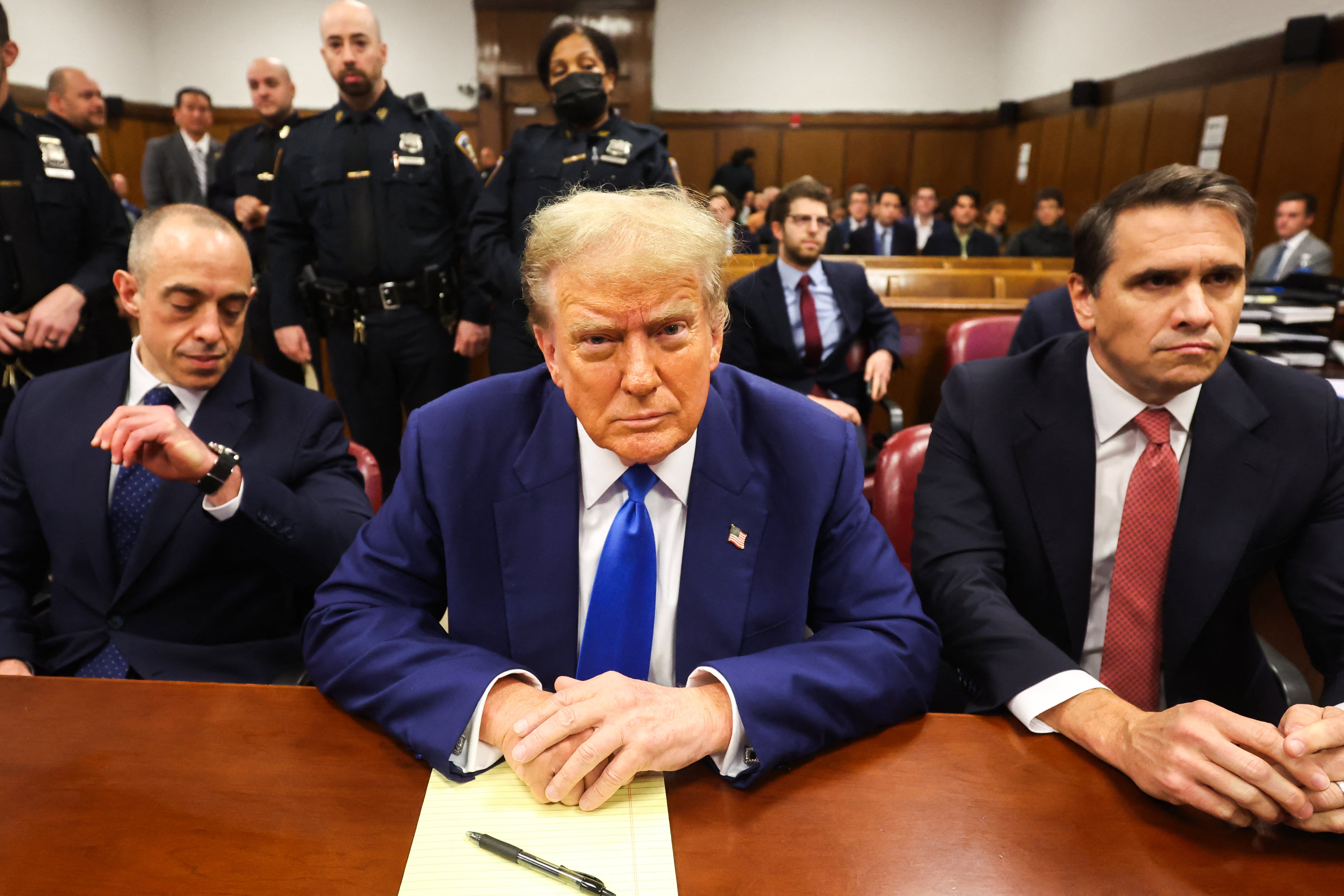 Donald Trump en su juicio con Stormy Daniels