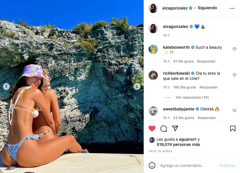 Eiza González presume su paradisíacas vacaciones