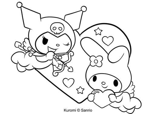 Dibujos de My Melody y Kuromi, amigas de Hello Kitty