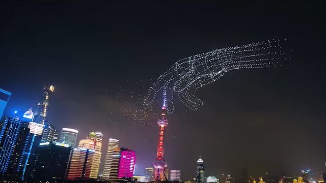 Espectáculo de drones en Shanghai