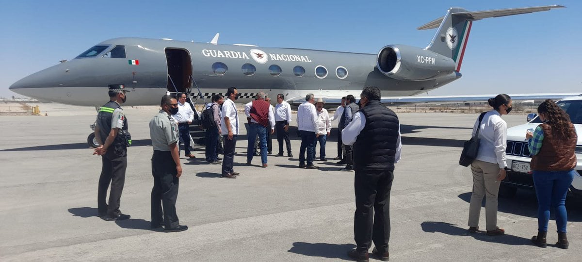 Avión de la Guarda Nacional supuestamente usado por Adán Augusto López