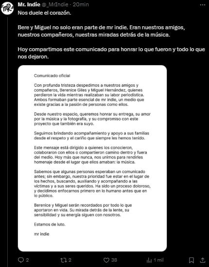 Víctimas del Axe Ceremonia 2025