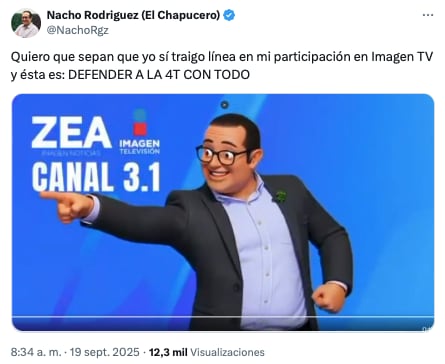 El Chapucero se integra a Imagen Televisión para defender a la 4T
