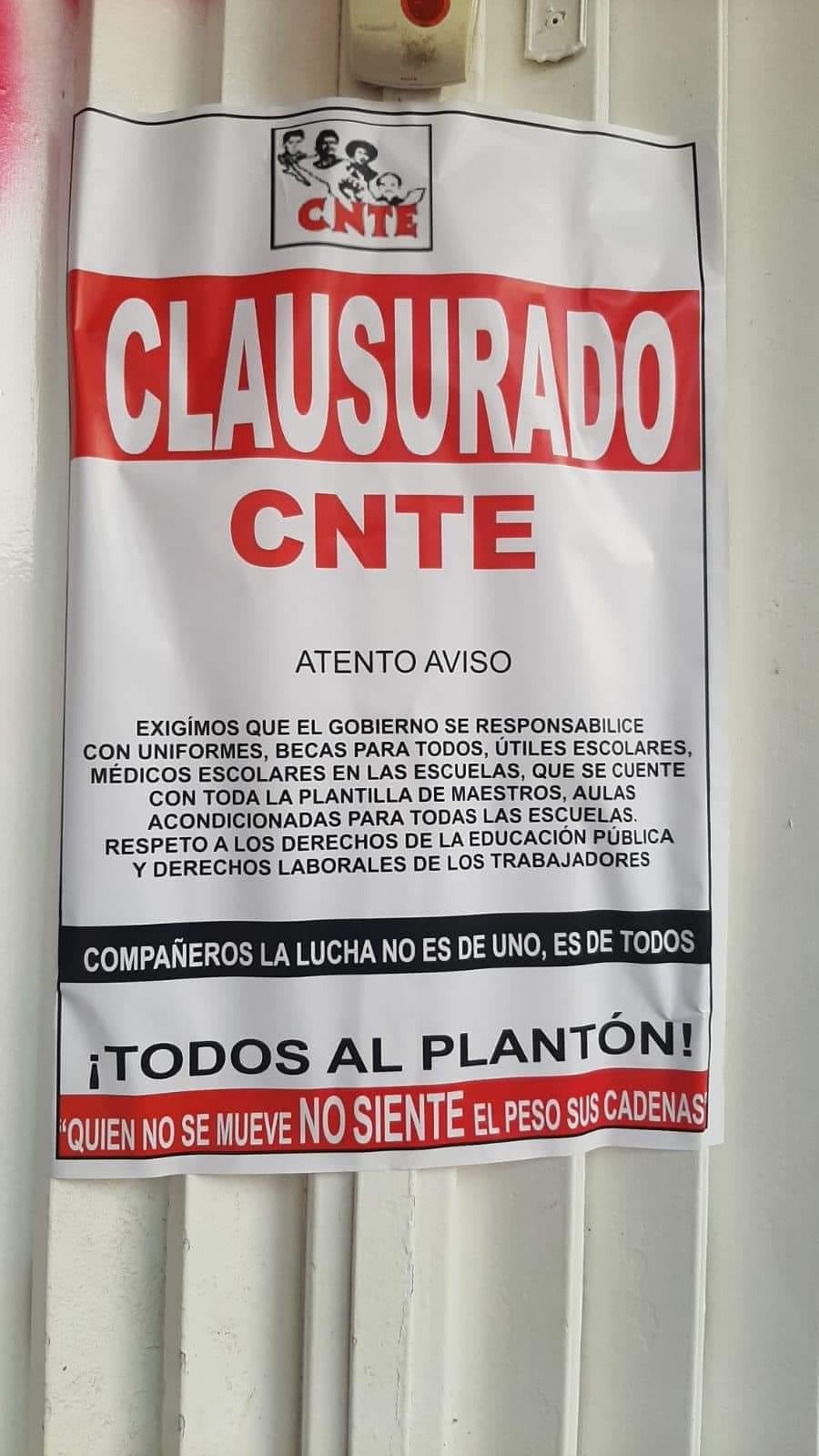 CNTE obliga a escuelas a sumarse al paro indefinido en Chiapas