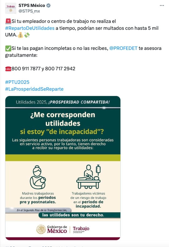 STPS lanza importante aviso sobre las utilidades 2025