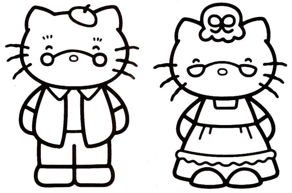 Dibujos de los abuelos de Hello Kitty