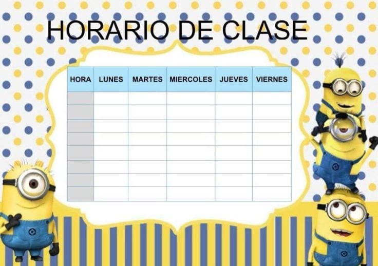 Horario escolar de Minions para regreso a clases 2024 con los más famosos