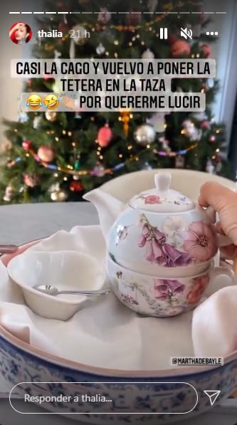 Thalía se quería lucir y casi la caga.