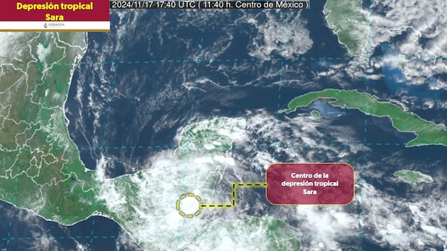 Tormenta tropical Sara se degrada a depresión tropical al tocar tierra
