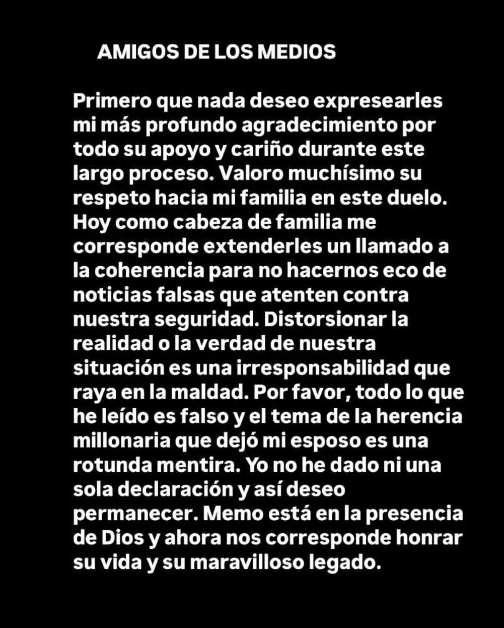 Vica Andrade niega herencia millonaria de Memo del Bosque.