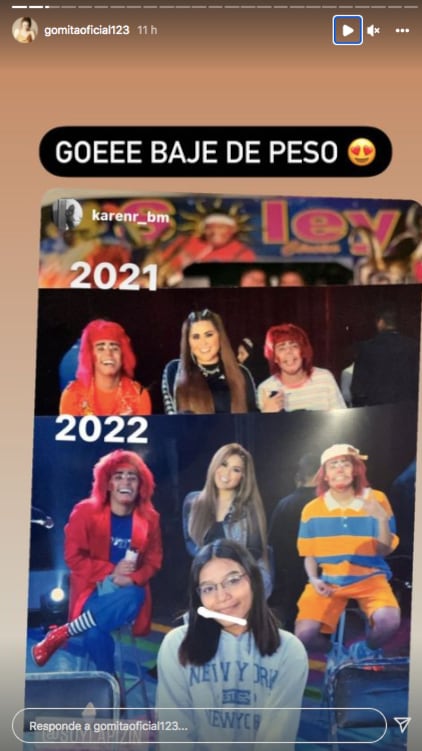 Gomita presume su baja de peso