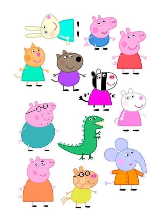 Plantilla logo de personajes de Peppa Pig para sombrero loco