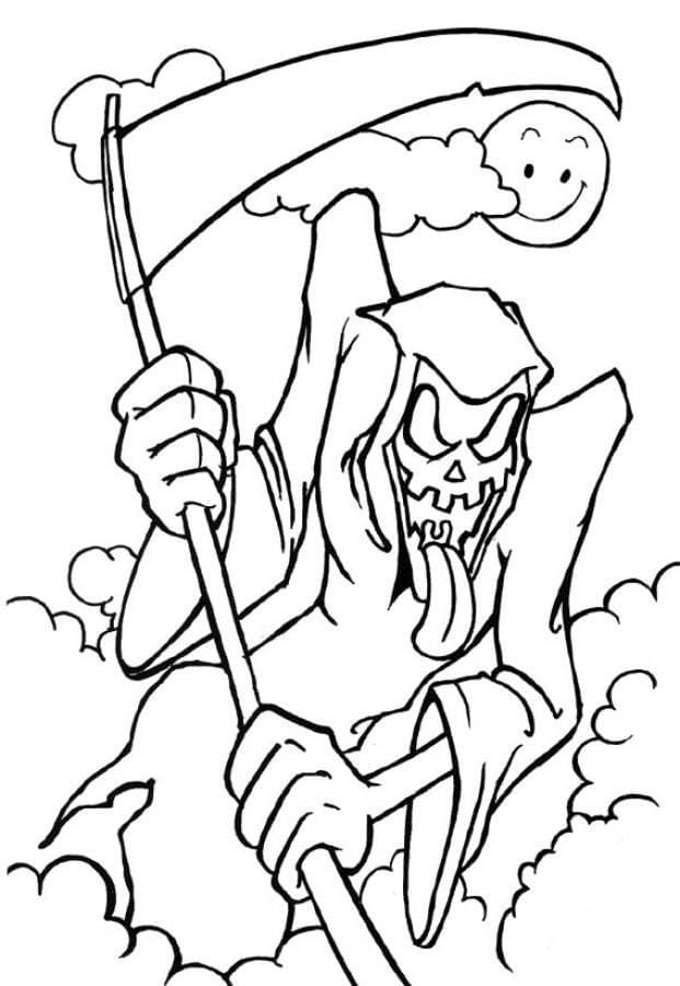 Hoz de la muerte: 7 dibujos para colorear antes de que empiece Halloween 2023