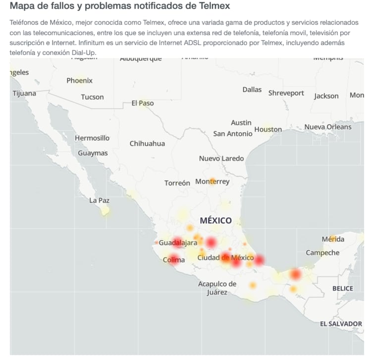 caída Infinitum Telmex
