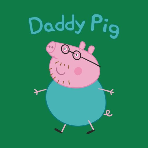 Papá Cerdito en punto de cruz