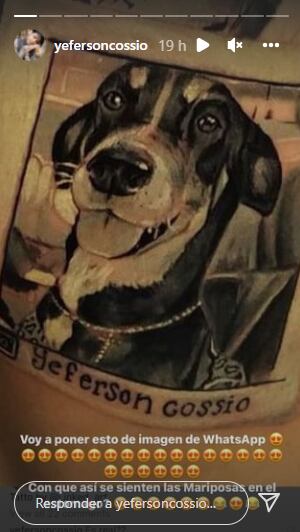 Se tatúan perrito de Yeferson Cossio.
