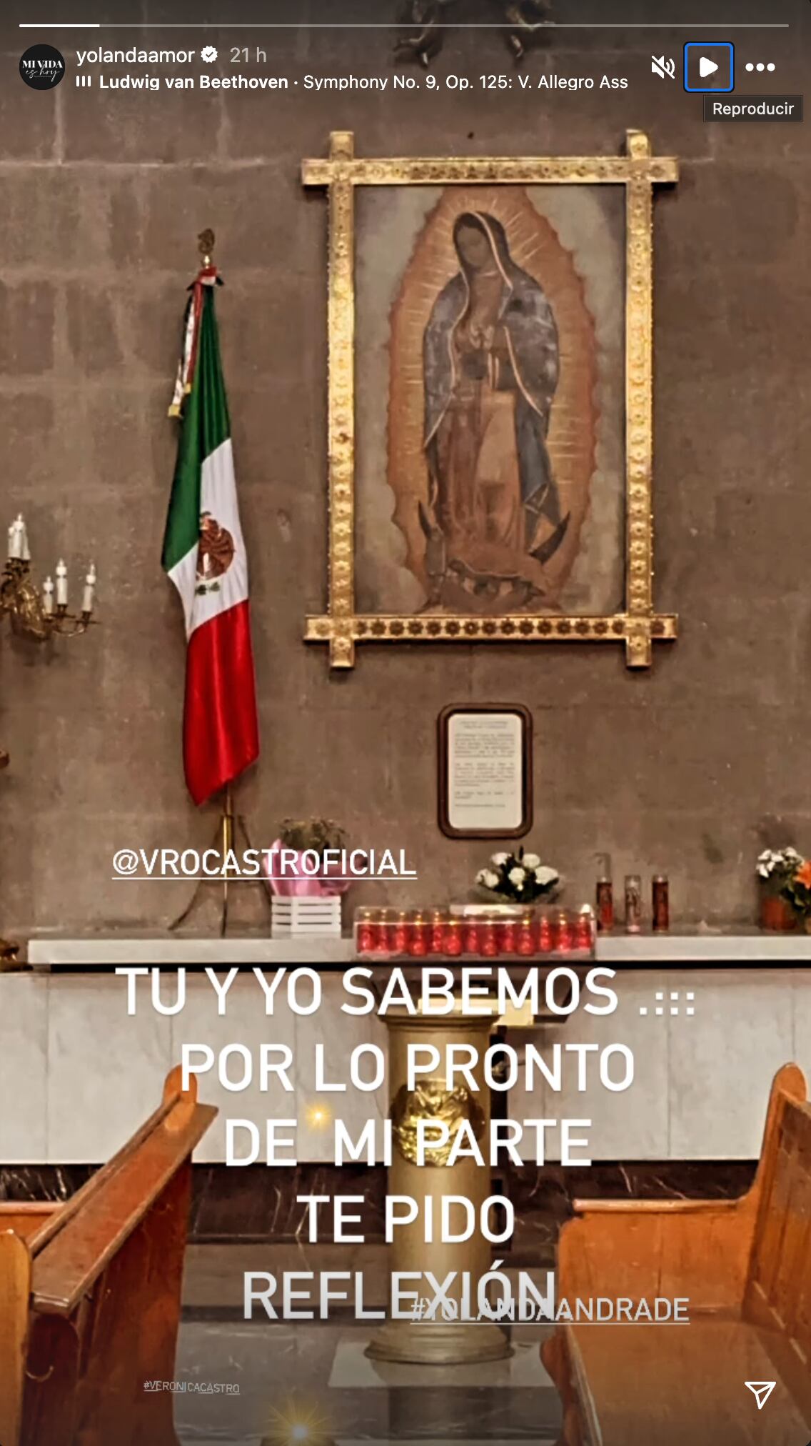 Yolanda Andrade comparte una historia de Instagram para Verónica Castro y hasta la etiquetó