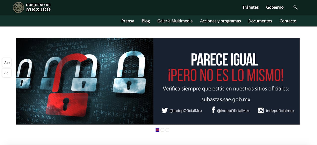 El SAE advierte de la exisrtencia de páginas falsas
