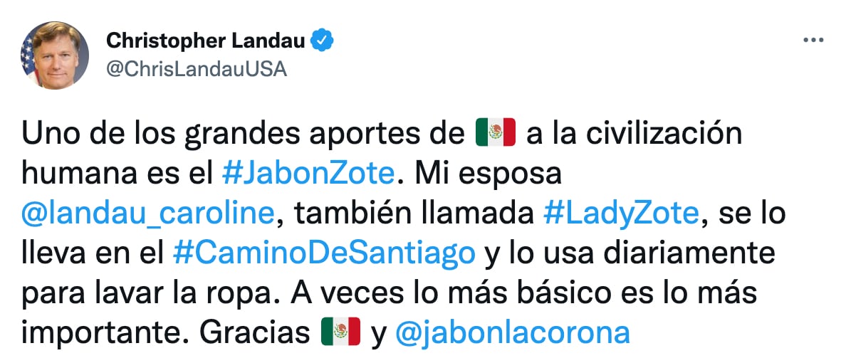 Christopher Landau sobre el jabón Zote